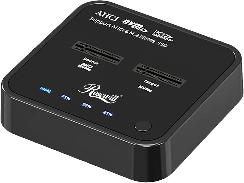 Rosewill Cloner, M.2 Duplicator Dual Bay Enclosure, Tool-Free 20Gbps USB3.2 Gen 2X2 to USB Adapter M.2 Docking Station for M Key PCIE Reader Supports Offline Clone-RS-N2-CL - Image 1